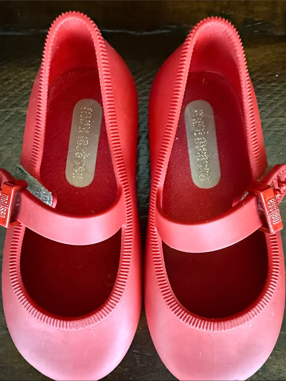 Mini Melissa Kids Mary Jane Ballet Flats - Matte Red